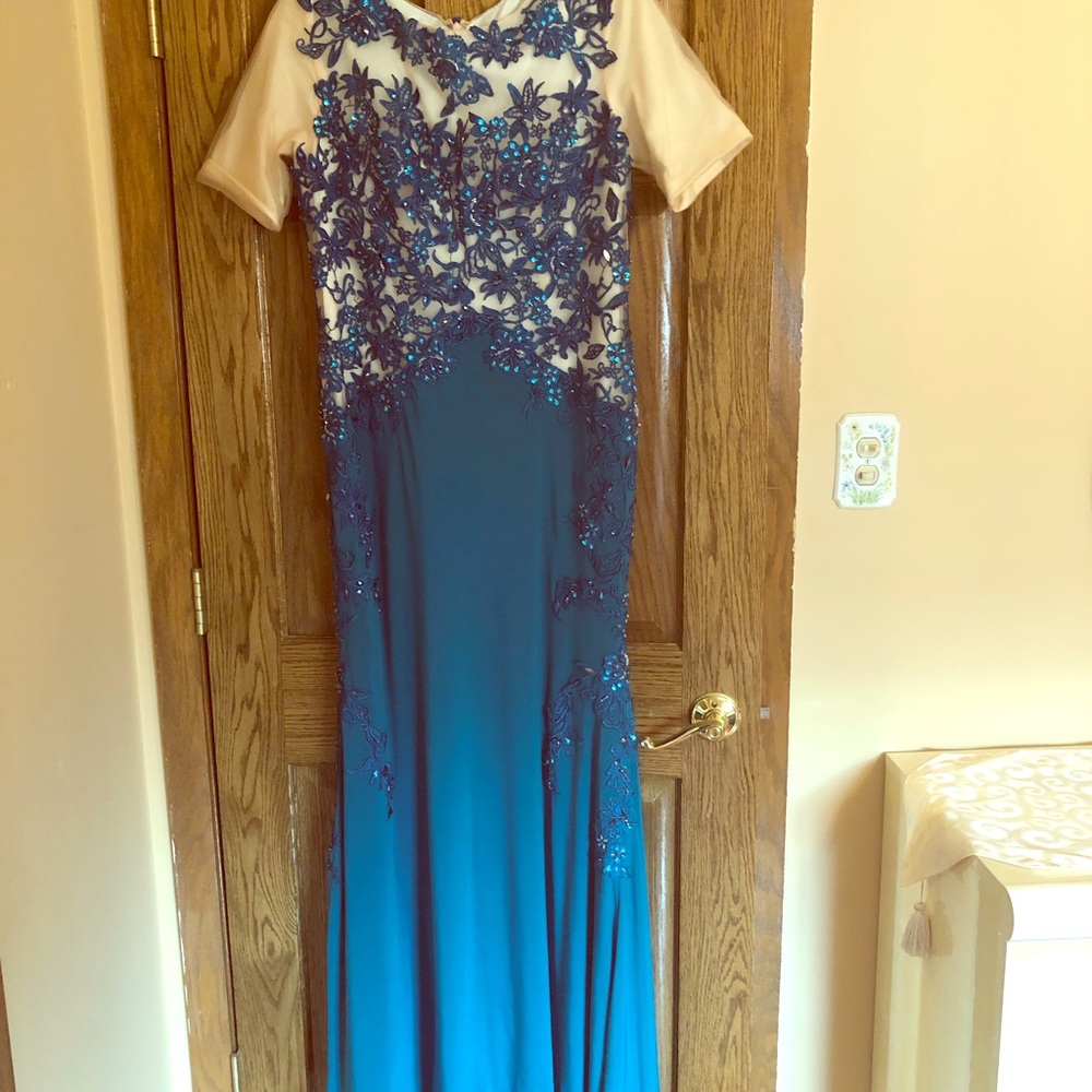 Bluish green gown for sale